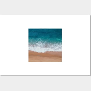 abstract minimalist nautical seafoam turquoise ocean Posters and Art